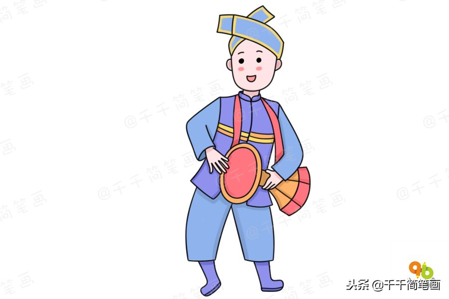 56个民族服装完整版简笔画教程,简笔画入门教学少数民族服饰人物