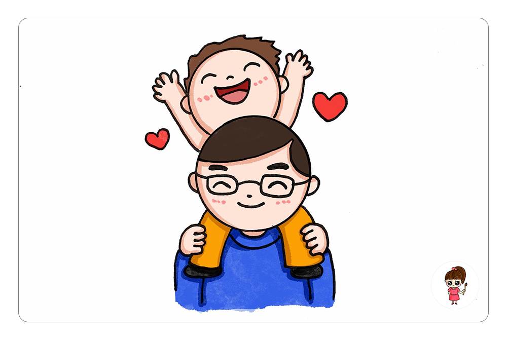 父亲节快乐简笔画配图,父亲节爸爸简笔画简单又帅