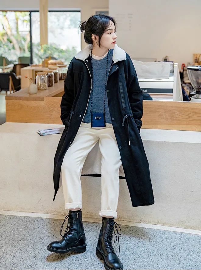 马丁靴加豆腐裤,小脚裤马丁靴穿搭