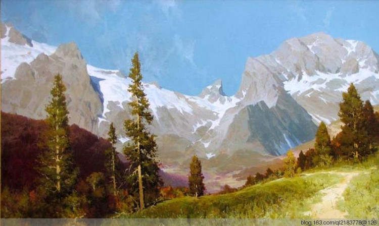 俄罗斯画家画水风景,俄罗斯远山风景油画100幅