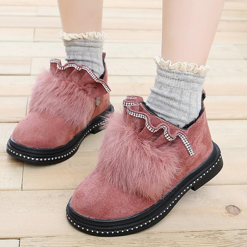 「童鞋」儿童加绒时尚保暖短靴/090081