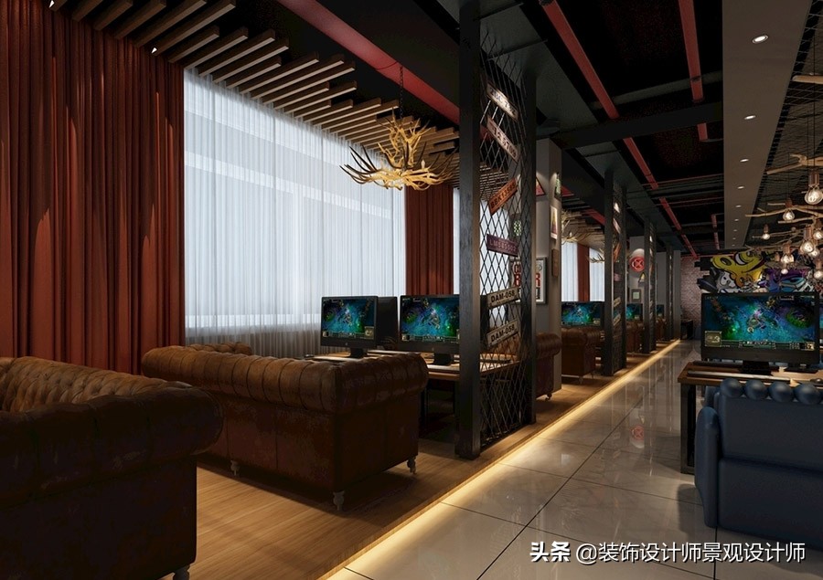 网咖设计方案及效果图,网咖室内设计图片观看