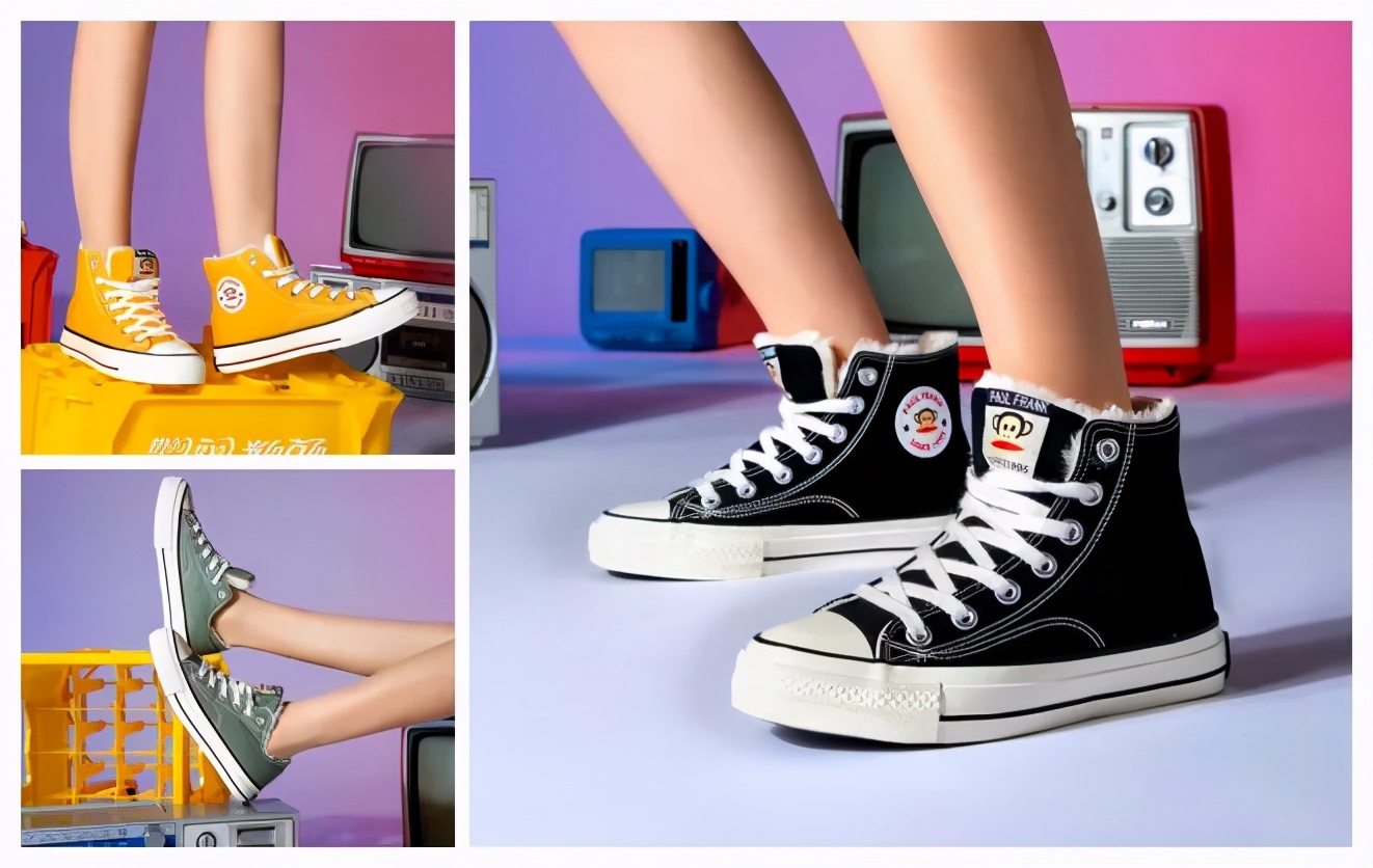 大嘴猴帆布鞋儿童加绒,女保暖鞋加绒加厚正品大嘴猴