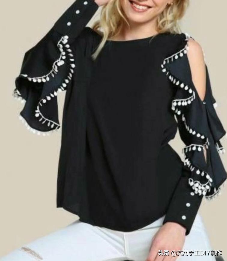 布艺花边造型手工,贝彩布艺落肩袖连衣裙裁剪教程