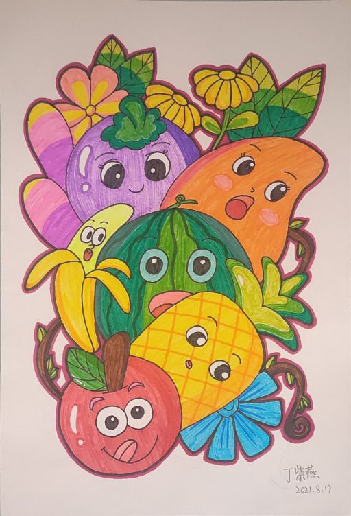 暑假儿童画一年级作品,暑假儿童画作品大全