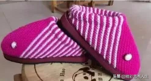 毛线拖鞋无后跟棒针编织全过程,棒针织毛线拖鞋花样图案大全