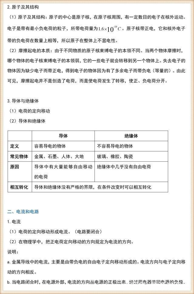 九年级物理全册知识点,九年级物理全一册知识点填空默写