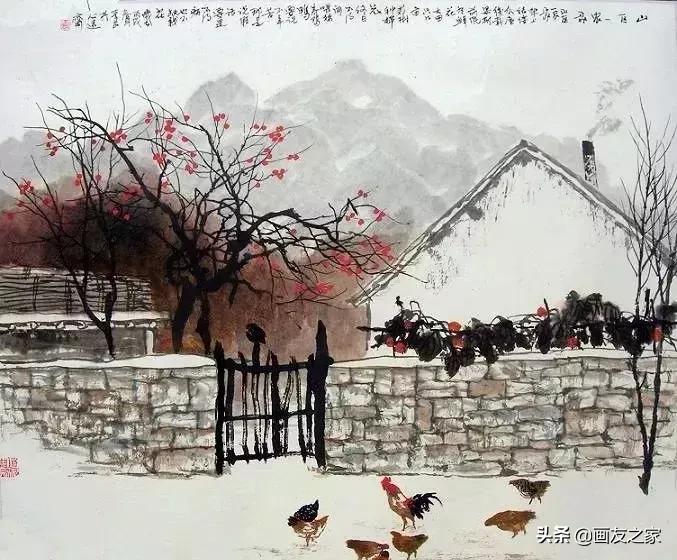 江南梦里水乡主题国画,田园生活国画