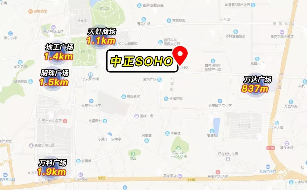 中正soho东莞长安复式楼,长安镇中正soho邮编