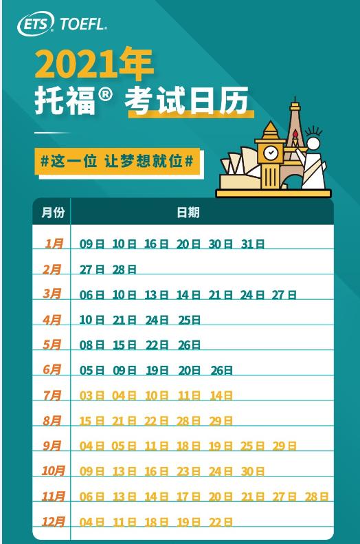 托福考试时间2021年,2021年西安托福考试开考时间