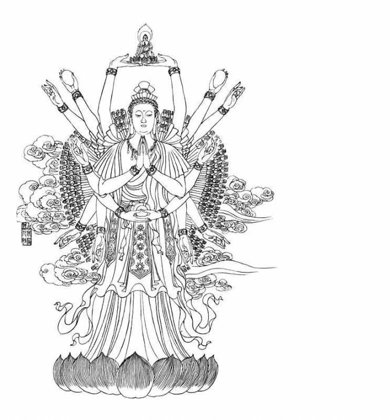 图谱神话人物工笔画白描,国画工笔人物白描图片大全大图