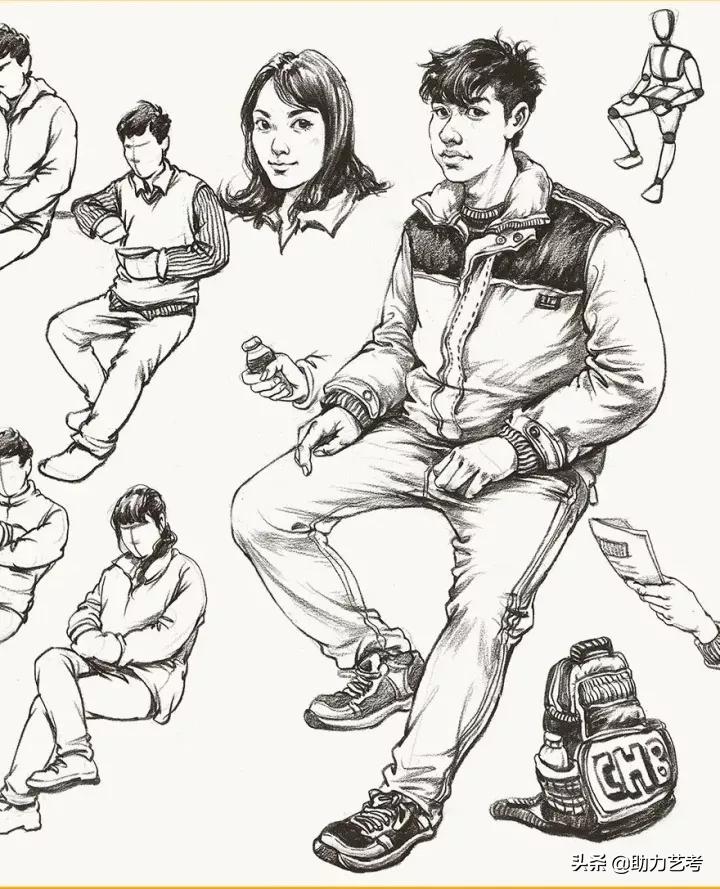 运动类速写场景校考,速写运动类画法