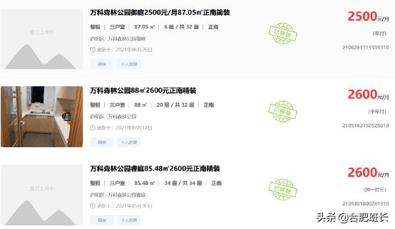 合肥房价每个区是多少,合肥出租房价格是多少钱一个月