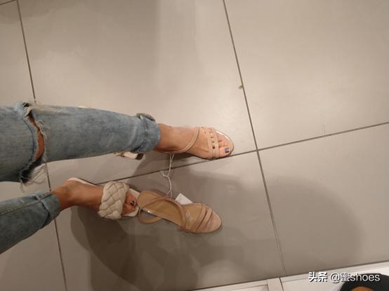 5公分凉鞋新款带拉链,hm粉凉鞋