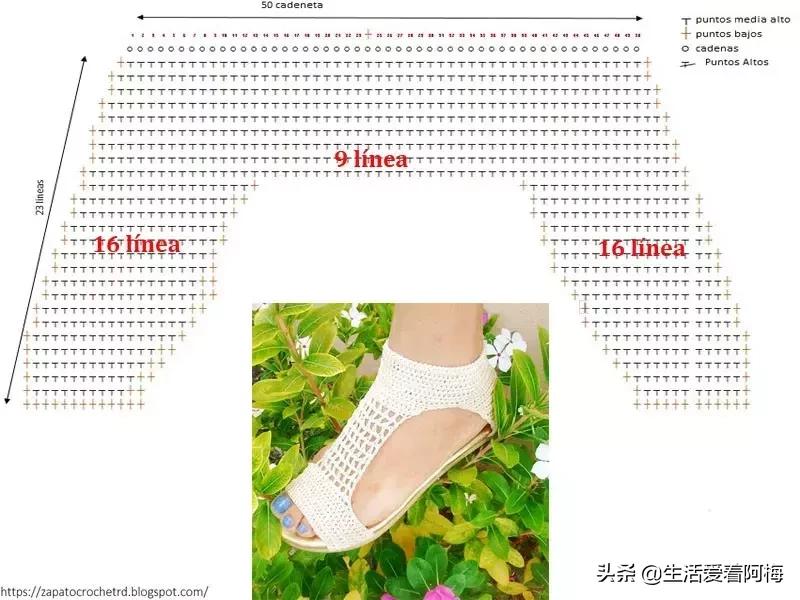 钩鞋收尾花边编织教程,鞋子怎么钩织