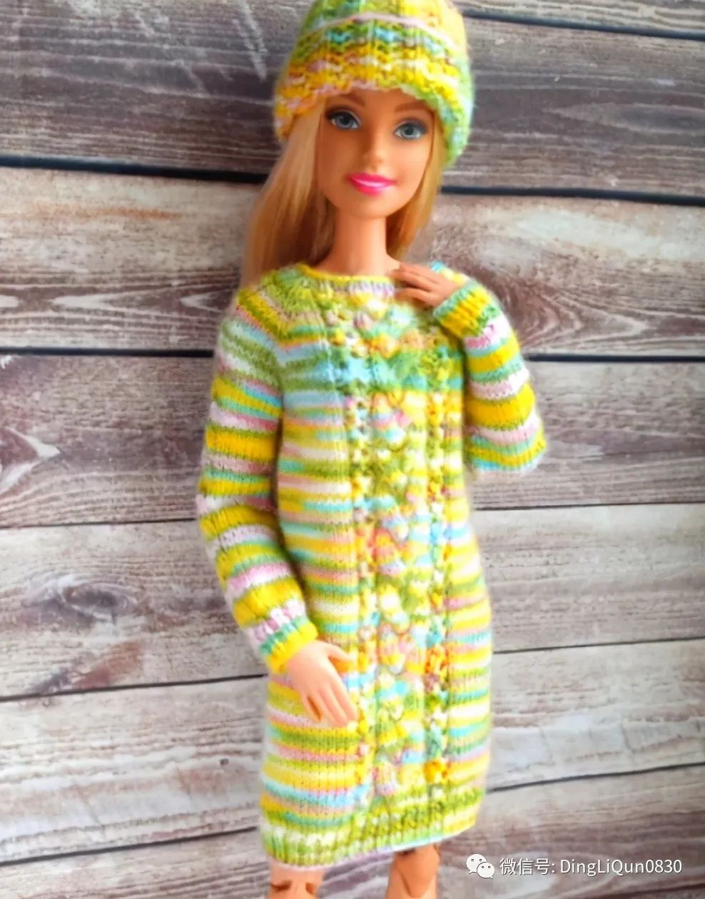 毛线编织芭比娃娃连衣裙图解,手工编织娃娃裙