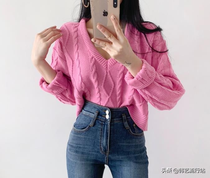 宽松休闲毛衣女韩版慵懒风的编织,又到了编织毛线的季节