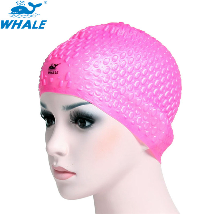 印花硅胶泳帽,鲸鱼护耳泳帽男款