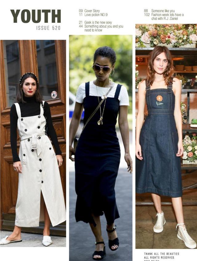 洋气减龄背带裙可外穿,别再穿碎花裙了