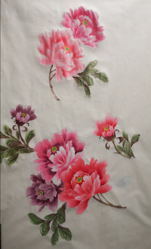 国画牡丹十字绣教程,牡丹图国画精品欣赏