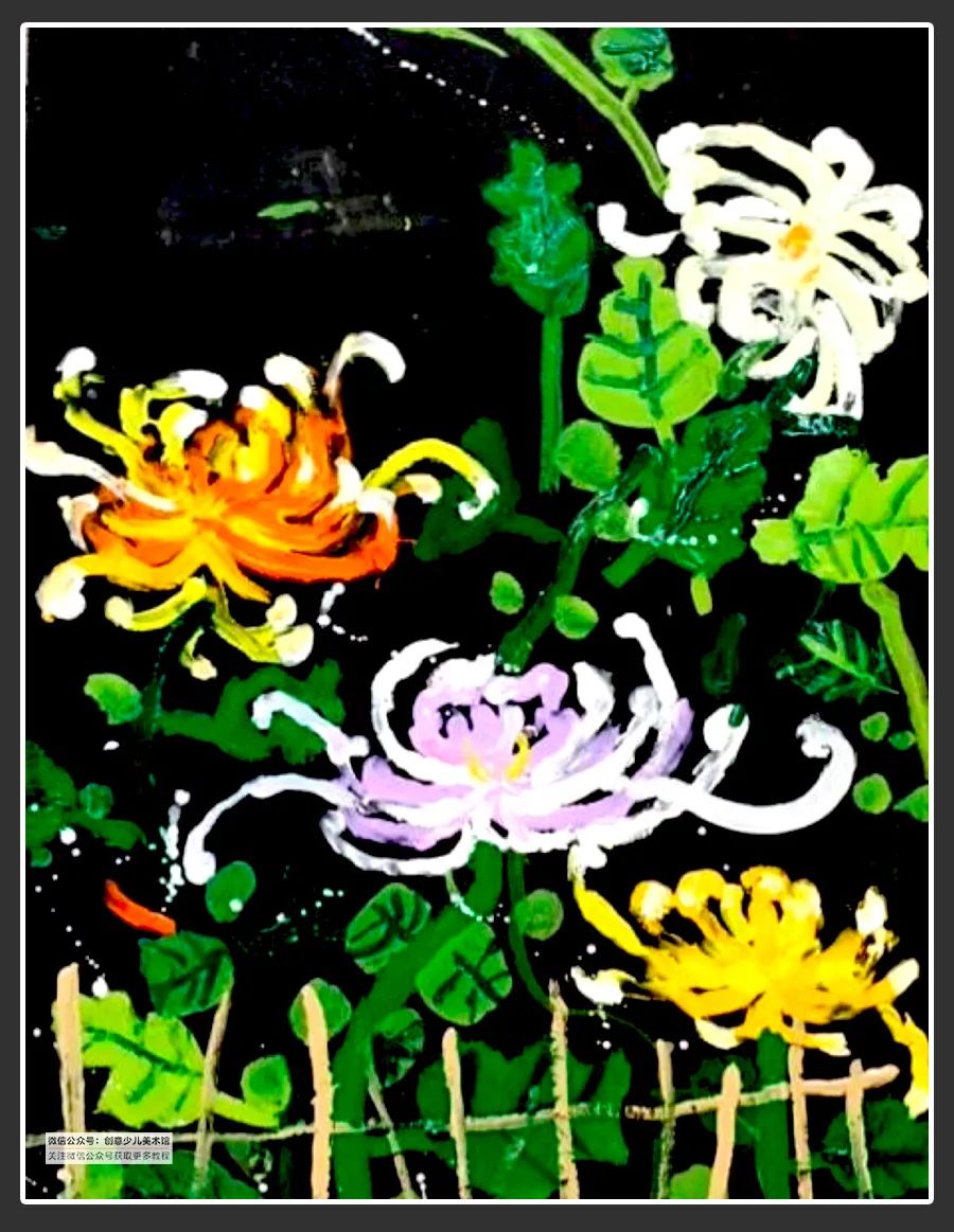 绘画素材9-12岁风景,绘画作品儿童创意7-10岁颜料画