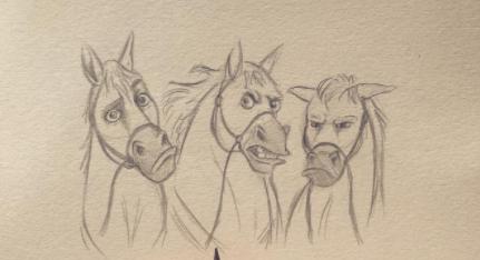 一支铅笔画人物,彩色铅笔画小动物