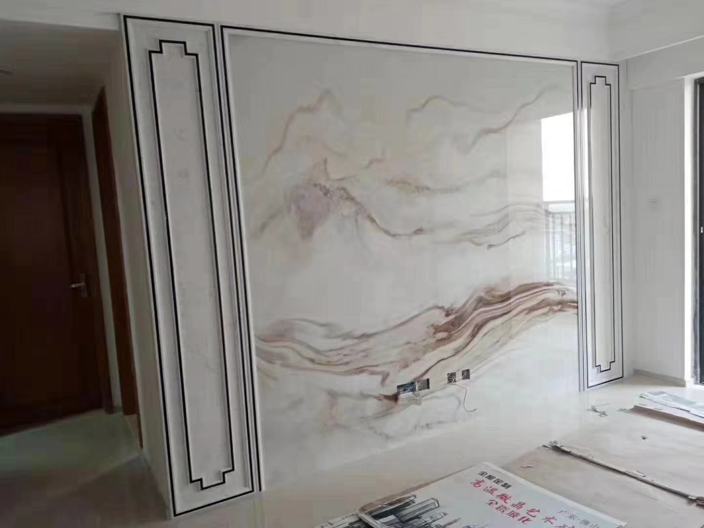 石材背景墙瓷砖颜色搭配效果图,极简大理石瓷砖背景墙效果图