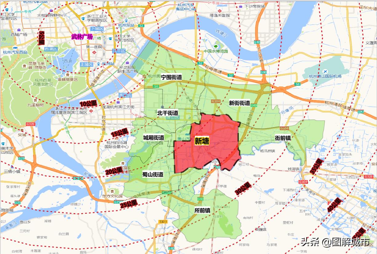 新塘城区地图,杭州新塘板块规划