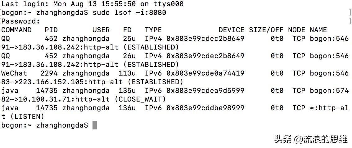 mac查看占用端口的进程,mac查看windows进程