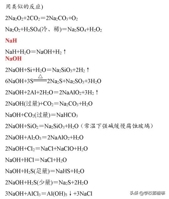 高中要求掌握的化学方程式,高中离子化学方程式大全