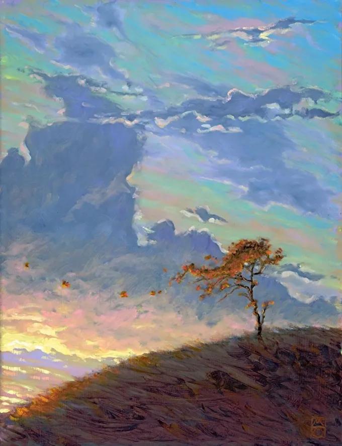 光感特别强的油画风景作品,厚重浓艳的油画风景很浪漫很美