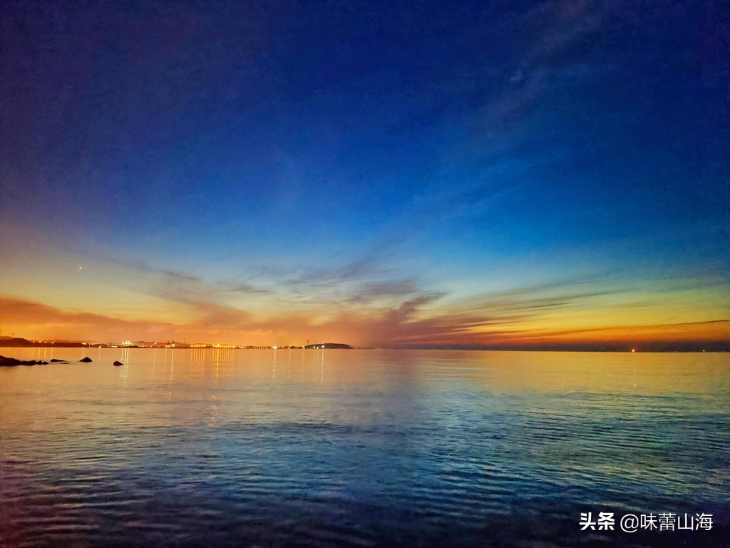 威海那香海海边夜景风景,威海最美夜景攻略