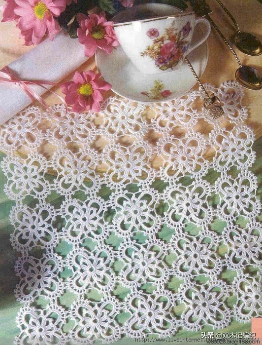 手工钩针毛线沙发巾桌布台布,精致唯美的细蕾丝钩针镂空花桌布