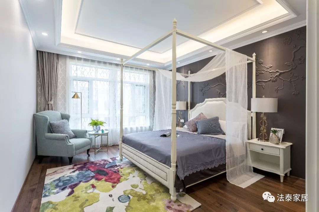 床幔一整套,床帘一体式布置