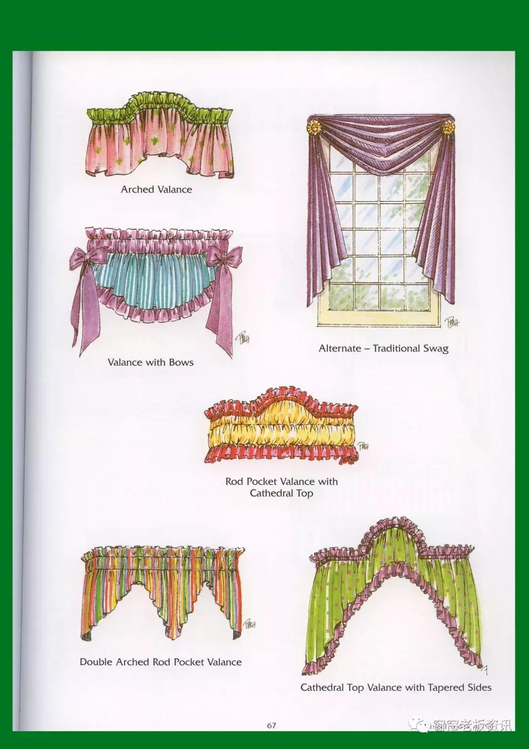 手绘窗帘效果图,100种窗帘图案大全