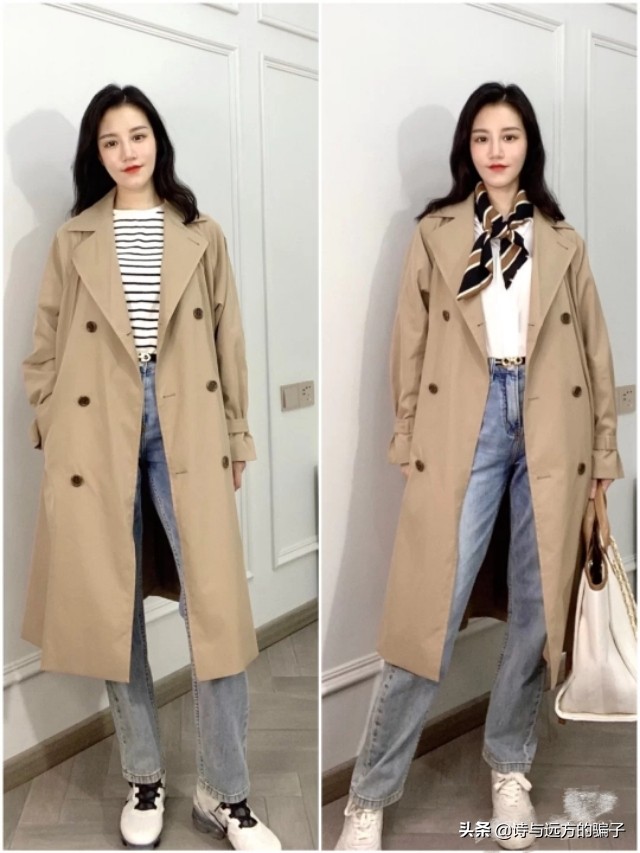 卡其色风衣高级感穿搭,卡其色风衣简单点穿搭