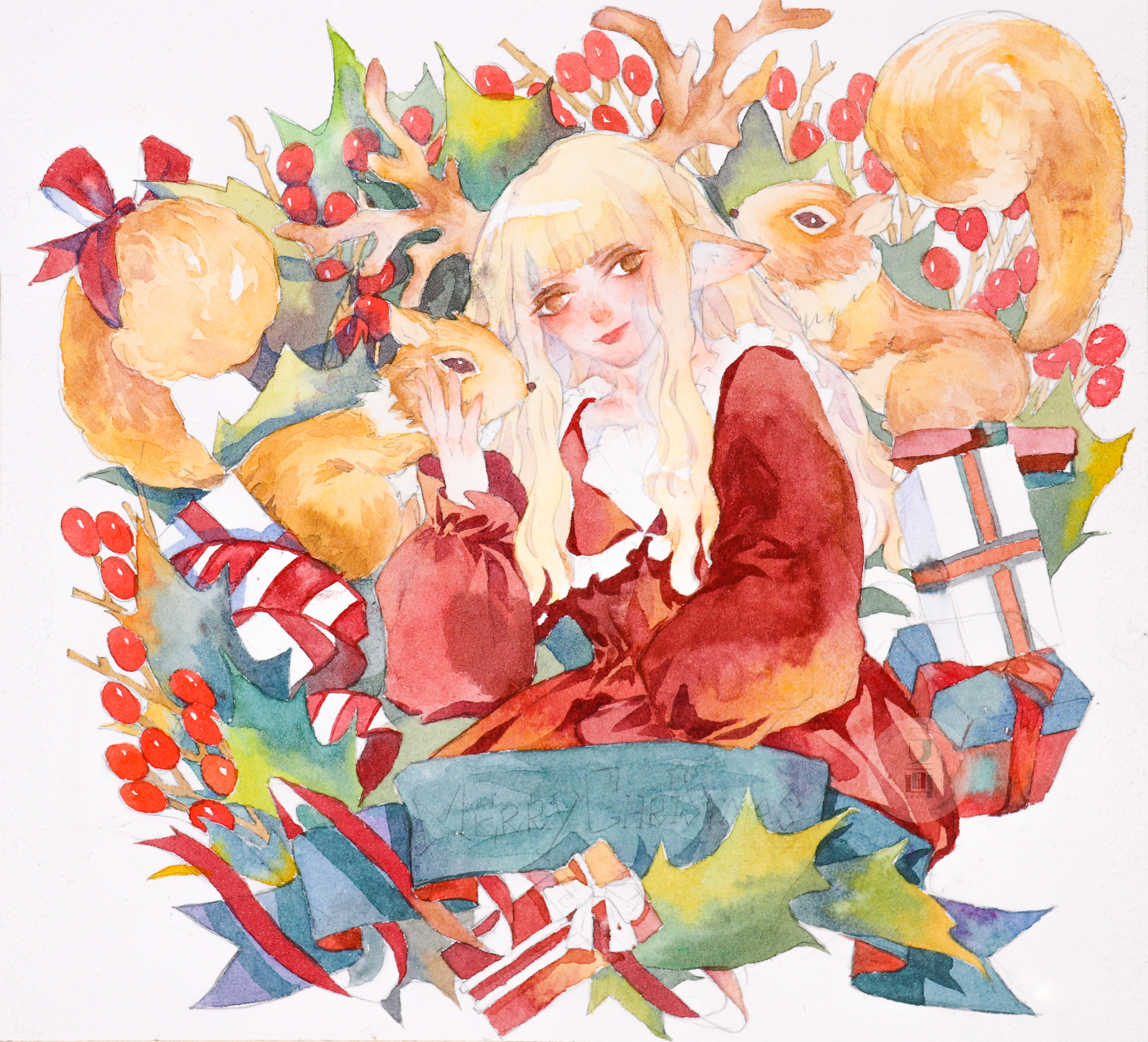 怎么用水彩来画圣诞,水彩教程梦幻