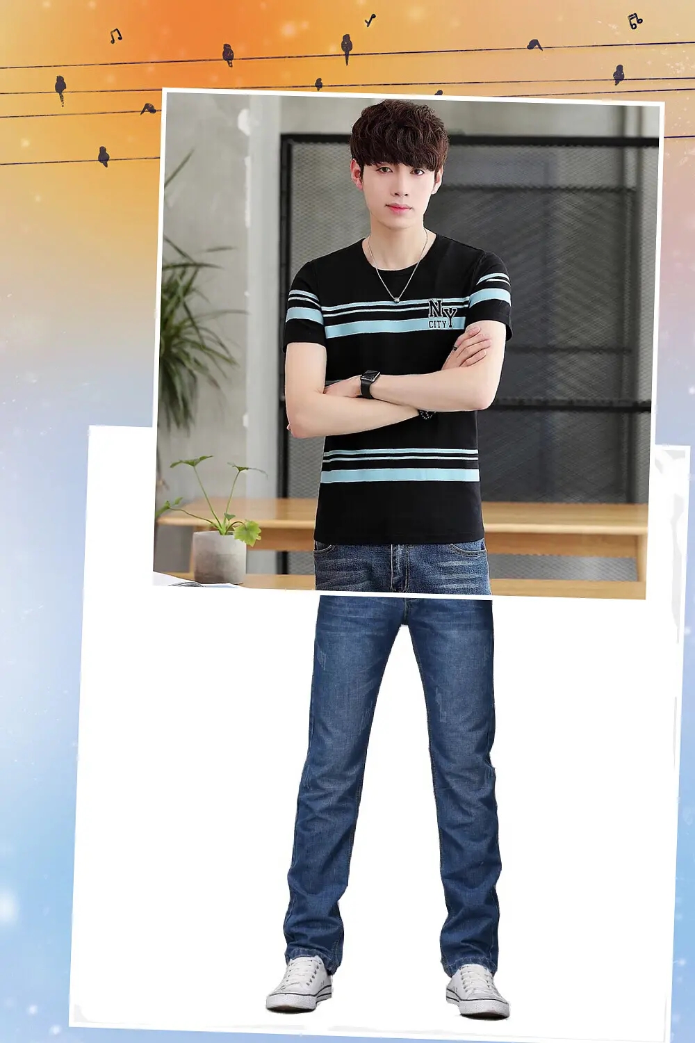 男士牛仔裤穿搭技巧大全,男士阔腿牛仔裤穿搭