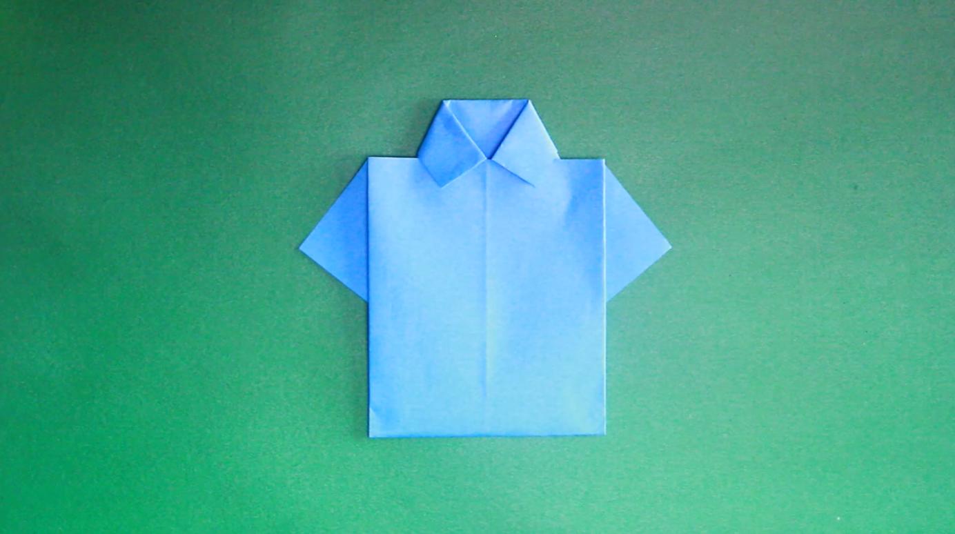 超级简单的方法教你折帅气的衬衫,当贺卡和书签都好看,手工折纸