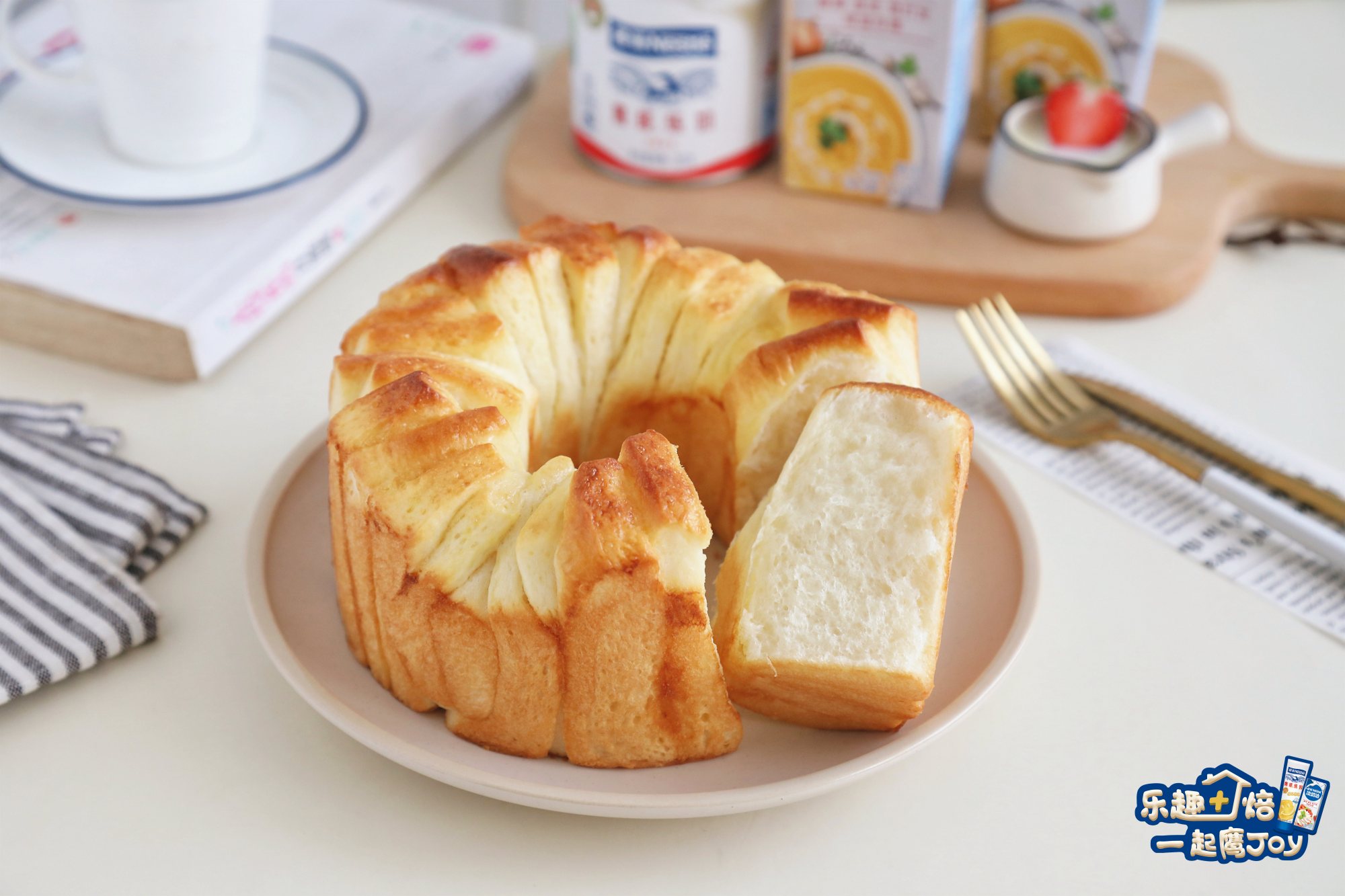 黄油炼乳手撕包,纯奶手撕包制作全过程