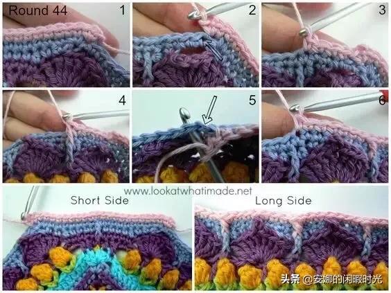 曼陀罗毯子编织教程,苏菲花园曼陀罗毯子钩法高清图解