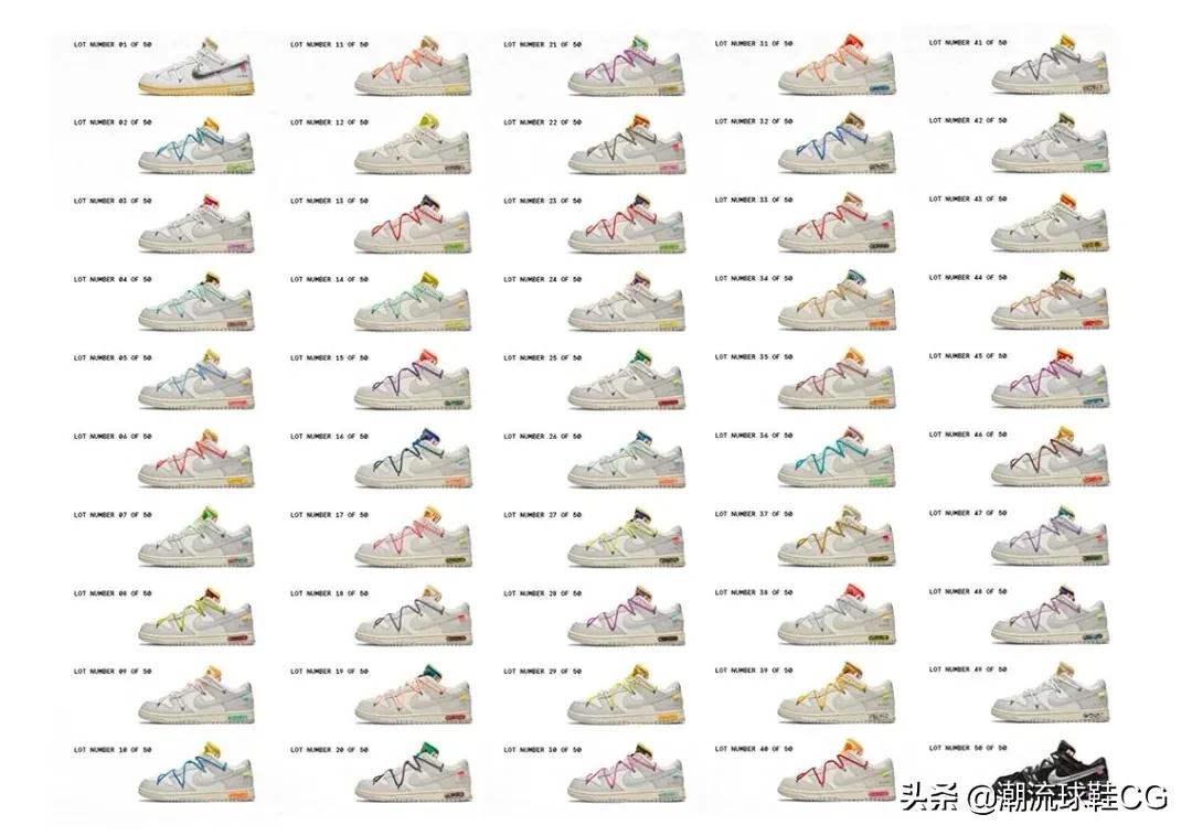 dunk50配色什么时候发售的,50双ow联名dunk
