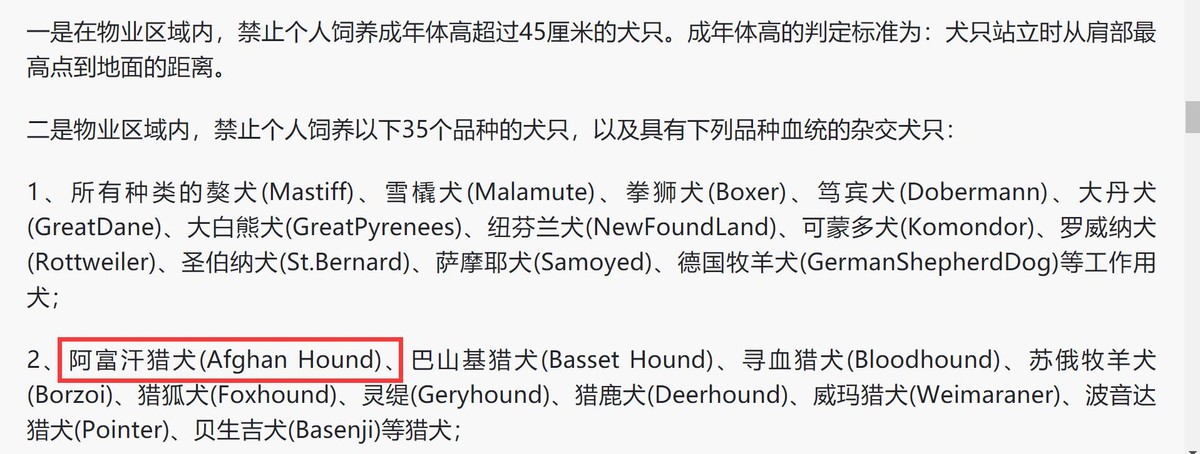 为什么中国禁养阿富汗犬,为什么禁养阿富汗犬呢