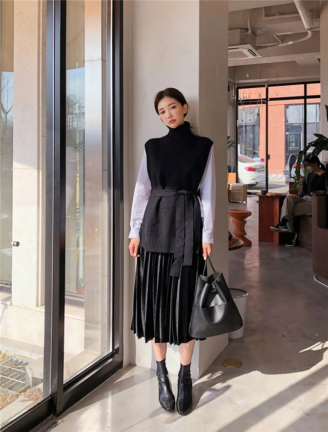 韩版穿搭女装高级感叠穿,冬季穿搭女生高级感韩系叠穿