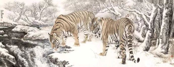 他笔下的虎充满了人的柔情与善意