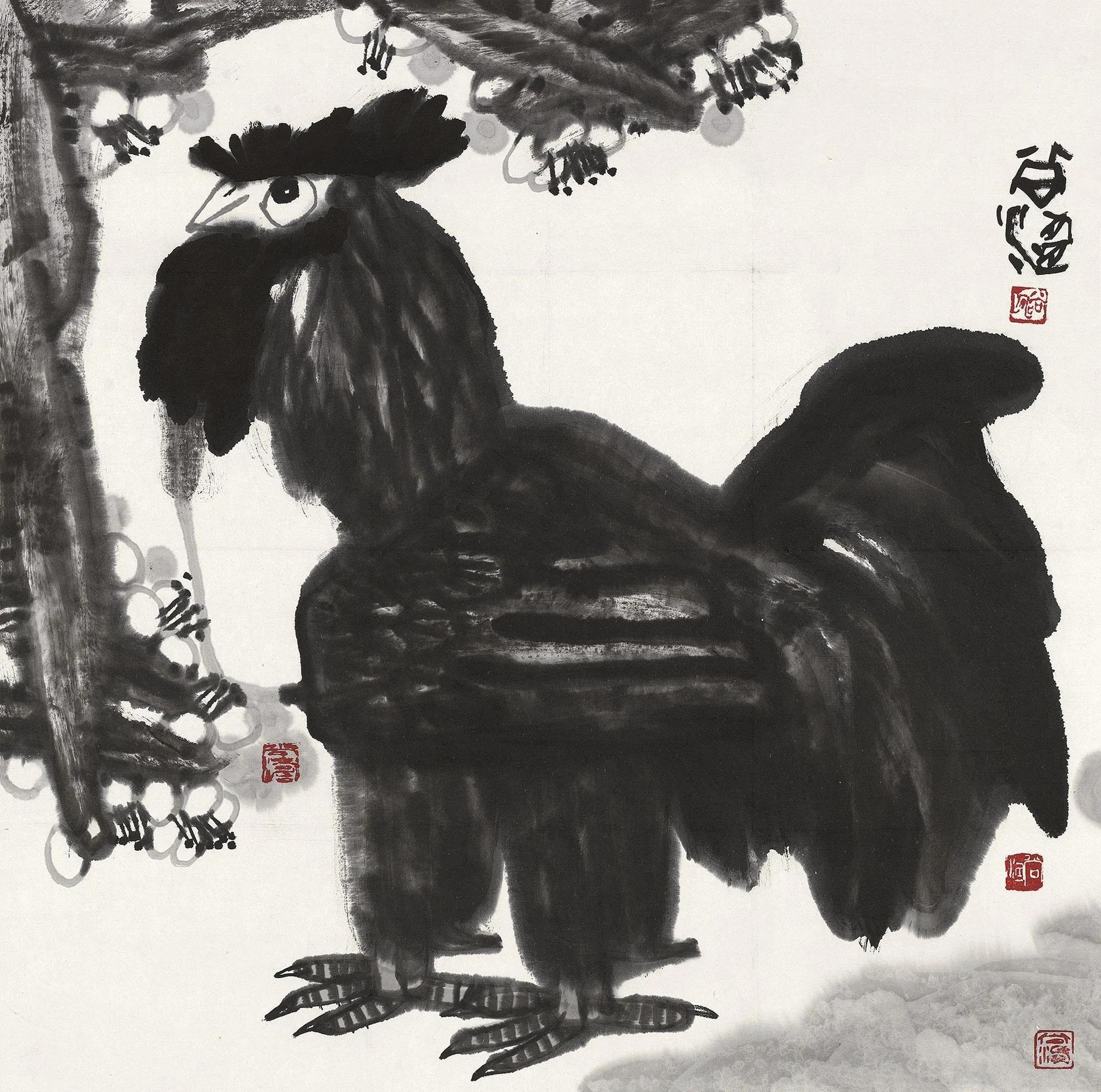 一团墨渍，几组干笔，尚涛的大写意非同凡响