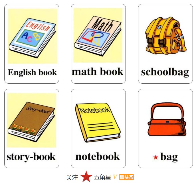 小学三年级英语单词识图卡,少儿英语看图片学单词工具篇