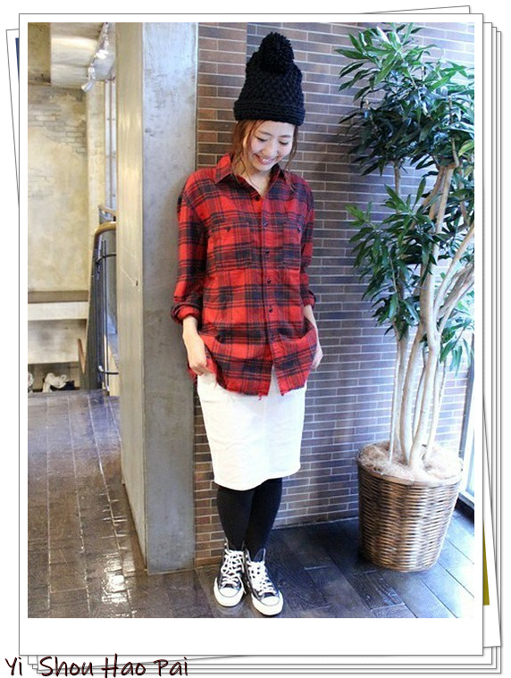 格纹日系衬衫,格纹衬衫怎么搭好看