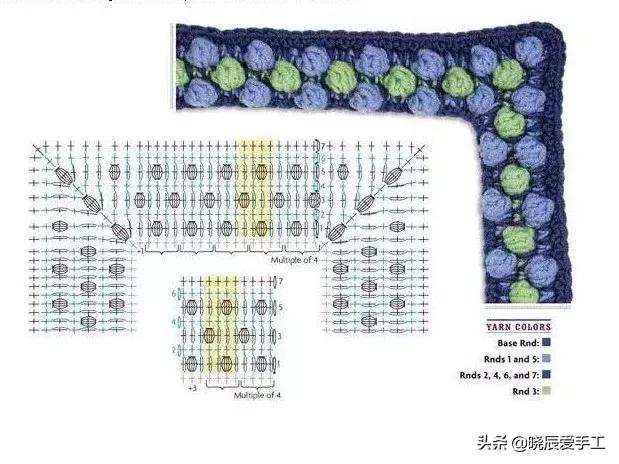 桌布花边钩织的教程,隔热垫餐桌垫钩针教程