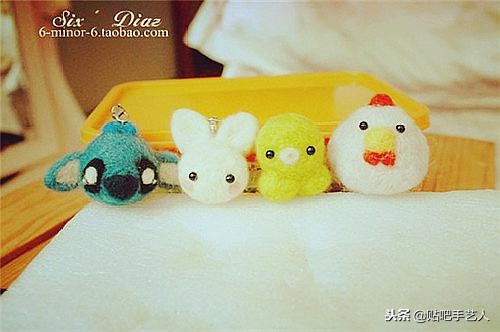 羊毛毡简单小物黄色,可爱简单的毛毡图案